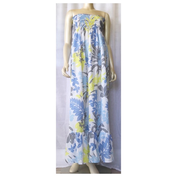 Tommy Bahama Dresses & Skirts - Tommy Bahama Blue and Yellow Floral Maxi Dress